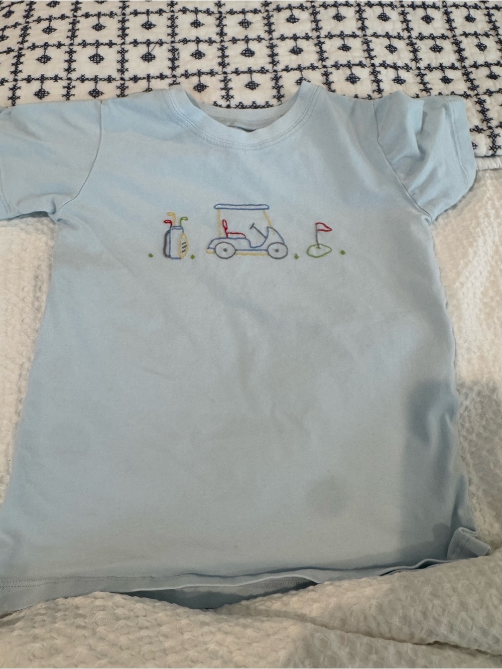 Remembering Nguyen Blue Kids Golf Cart Tee size 5